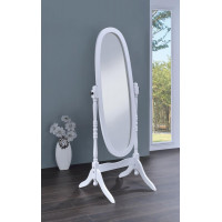 Coaster Furniture 950802 Oval Cheval Mirror White